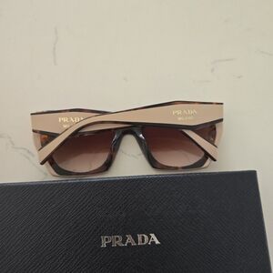 Prada Brown and Gold Women's Sunglasses